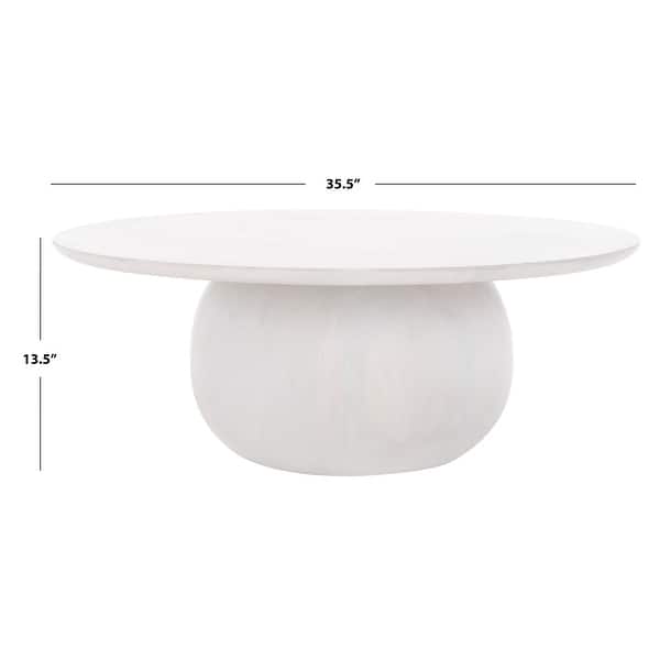 SAFAVIEH Couture Gabribella Rd Wood Coffee Table 35.5 IN W x 35.5 IN