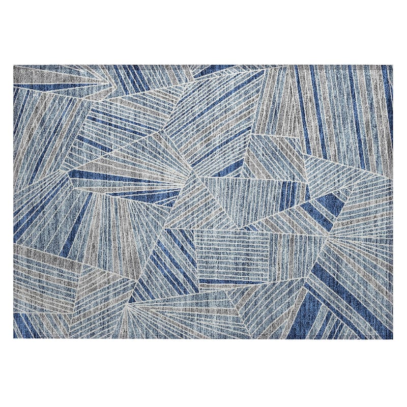 Machine Washable Indoor/ Outdoor Chantille Modern Mosaic Rug