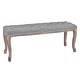 preview thumbnail 12 of 21, CO-Z Long French Vintage Upholstered Bench with Carved Wood Frame