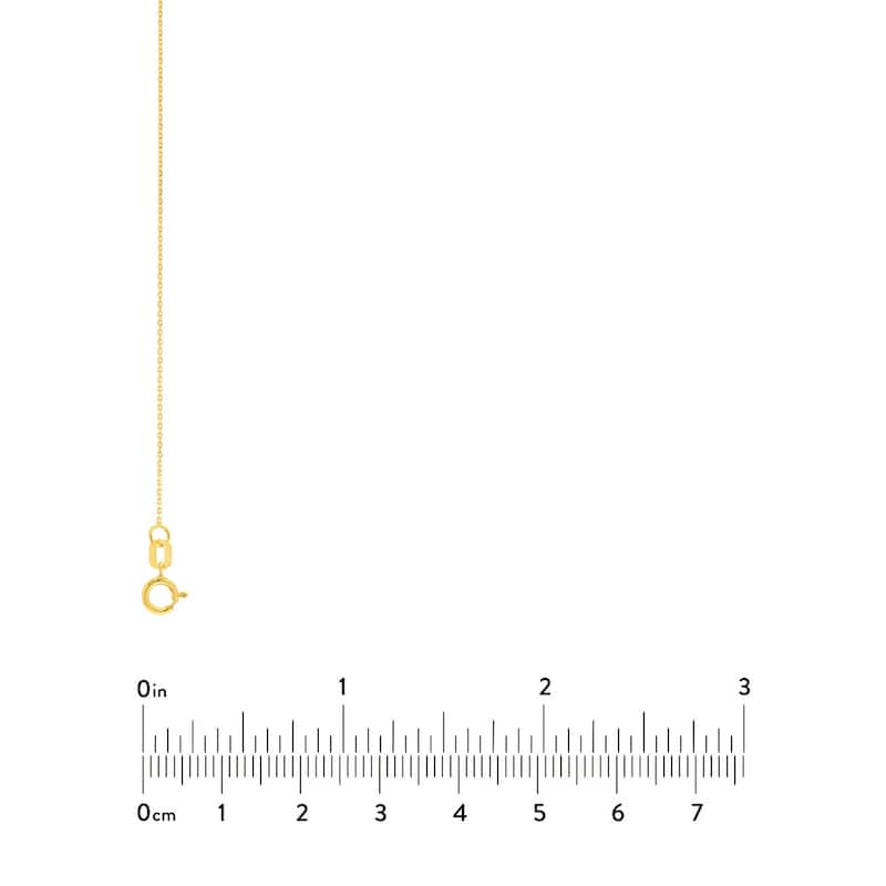 Curata 10k Yellow Gold 0.65mm Diamond Cut Cable Chain Necklace (Spring Ring)