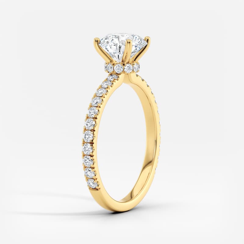 Auriya 14k Gold 1.30ctw Round Ribbon-Halo Lab Grown Diamond Engagement Ring