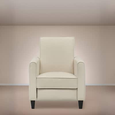 Pushback Recliner Chair – Compact Home Theater Seating with Armrests & Adjustable Footrest, Perfect for Small Spaces