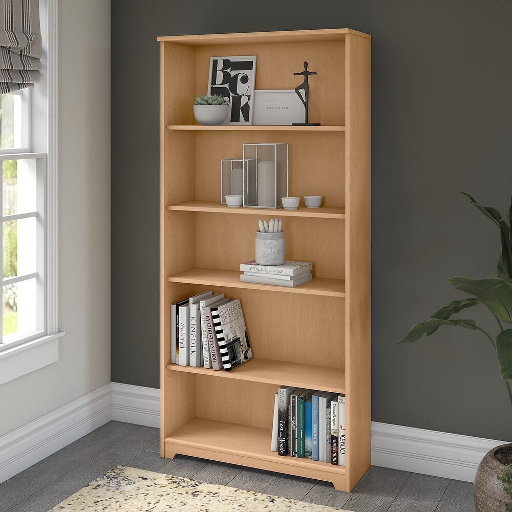 Bush Furniture Cabot Tall 5 Shelf Bookcase with Adjustable Shelves