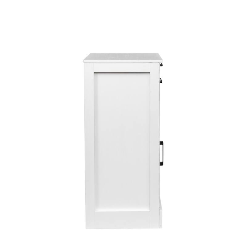 Anmytek Black Bar Cabinet with Drawers and Adjustable Shelf Modern Home Bar Storage