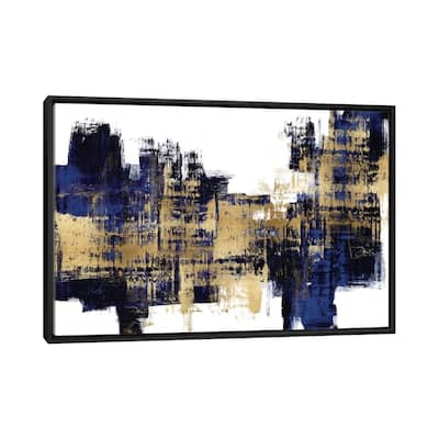 iCanvas "Vibrant Gold on Blue" by Alex Wise Framed Canvas Print