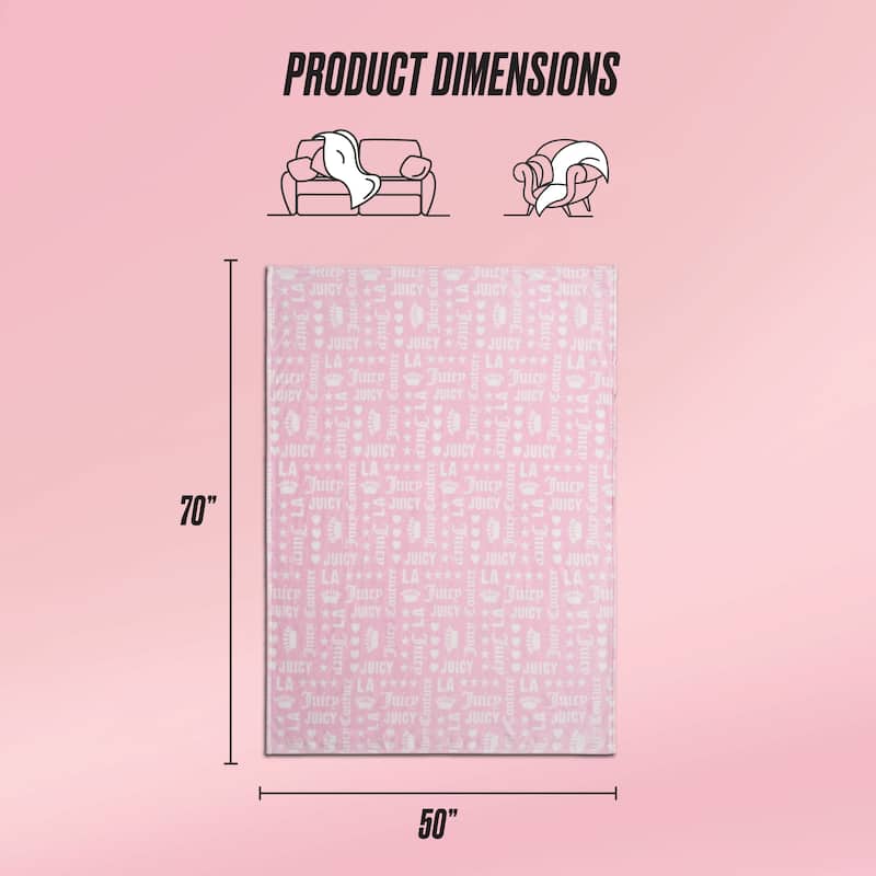 Juicy Couture Juicy Words 50" x 70" Plush Throw