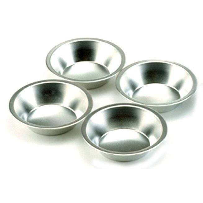 Norpro 4 Piece Round 5" Mini Tin Pie Pan Set - Perfect for Small Pot Pies, Quiches and Cakes - 1 Set