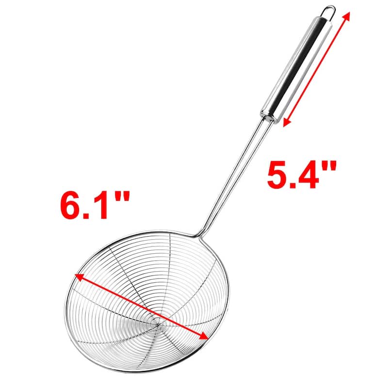 Family Kitchen Metal Noodles Dumplings Food Mesh Ladle Strainer - 17" x 2.8" x 6.1"(L*Max.D*Depth)
