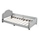 preview thumbnail 4 of 6, Twin Platform Bed Upholstered with Headboard - Grey