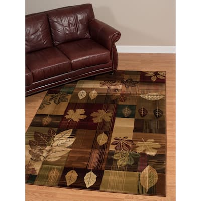 Westfield Home Wildwood Autumn Leaves Hand-carved Area Rug