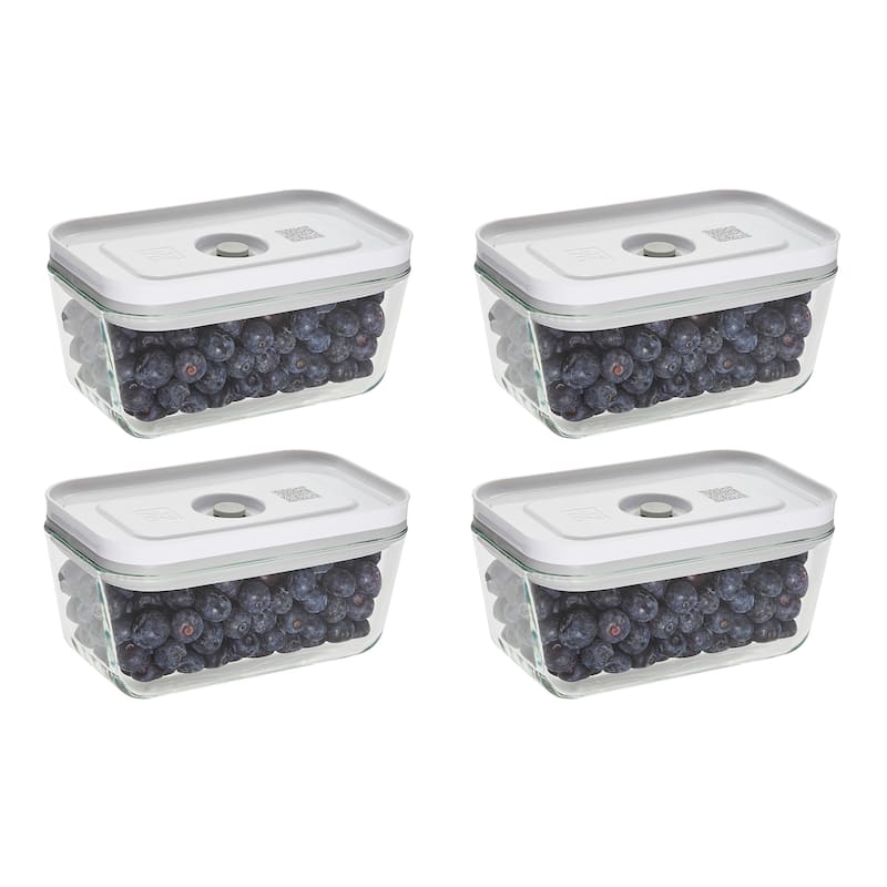 ZWILLING Fresh & Save 4-pc Small Glass Vacuum Sealer Food Storage Containers with Airtight Lids - Clear - Clear - 4-pc - 4 Piece
