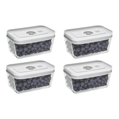 ZWILLING Fresh & Save 4-pc Small Glass Vacuum Sealer Food Storage Containers with Airtight Lids - Clear