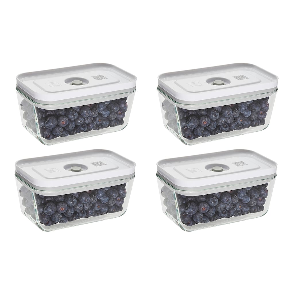 ZWILLING Fresh & Save 4-pc Small Glass Vacuum Sealer Food Storage Containers with Airtight Lids - Clear