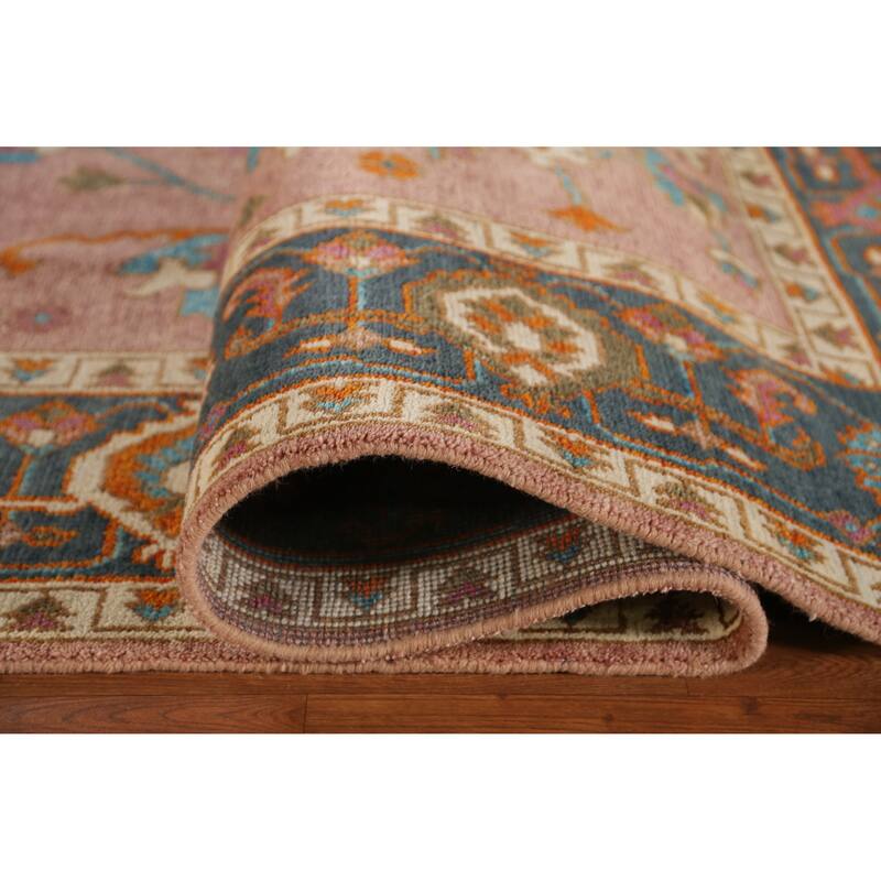 Heriz Serapi Indian Area Rug Handmade Floral Wool Carpet - 8'10" x 11'10"