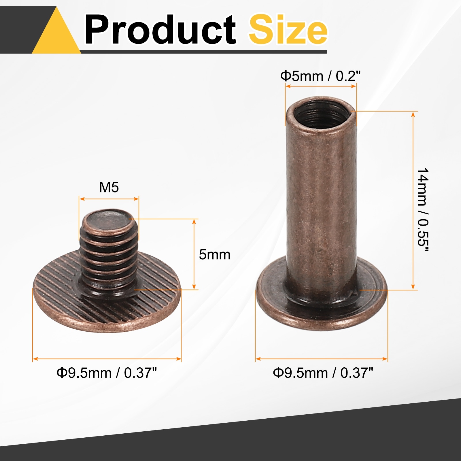 Chicago Screw Metal Phillips Nail Rivet Stud Screw Bolts Rivets Binding Post Screw for DIY Leather Belt