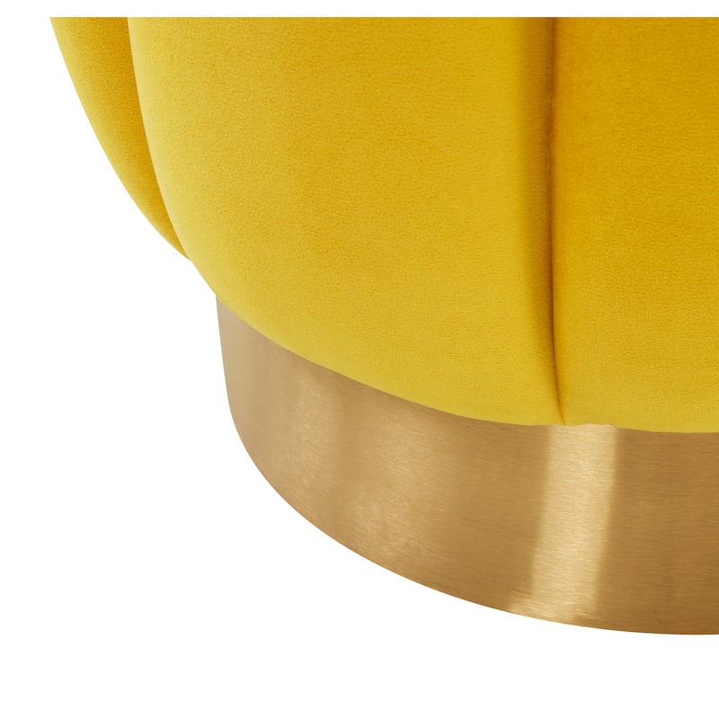SAFAVIEH Couture Altje Channel Tufted Ottoman - 18.9" W x 18.9" L x 18.5" H - 19Wx19Dx19H