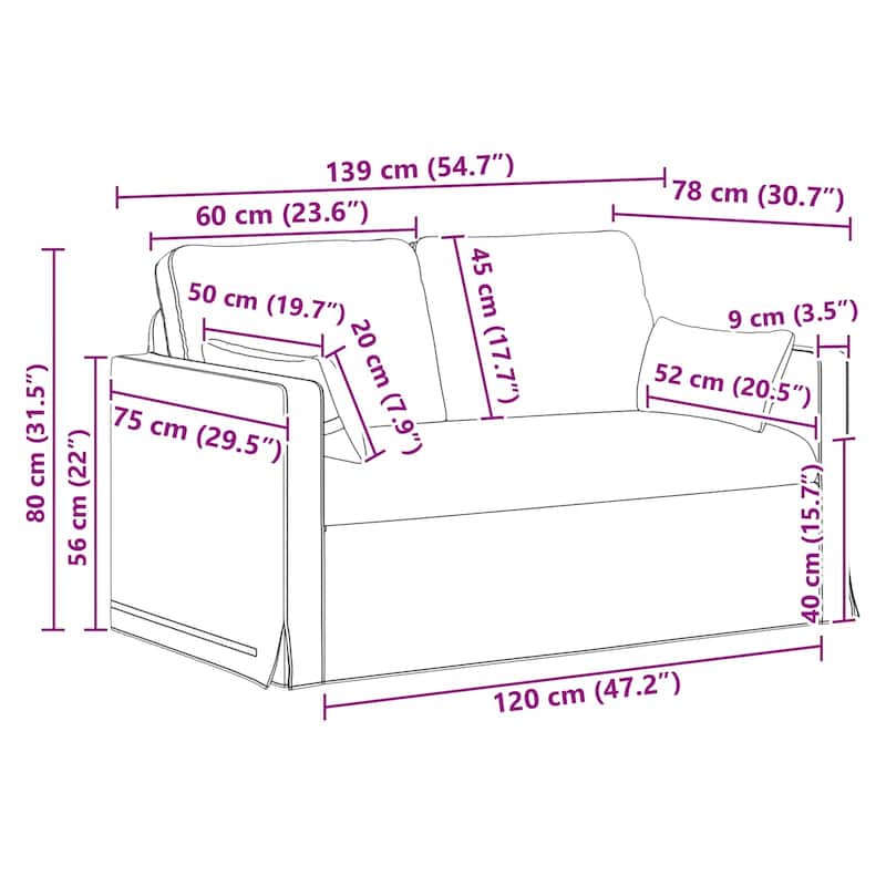 vidaXL Sofa Dark Grey in Fabric