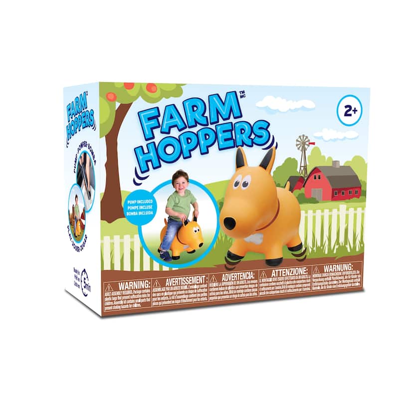 Toddler Boys and Girls Farm Hopper Bounce Toy, Golden Dog