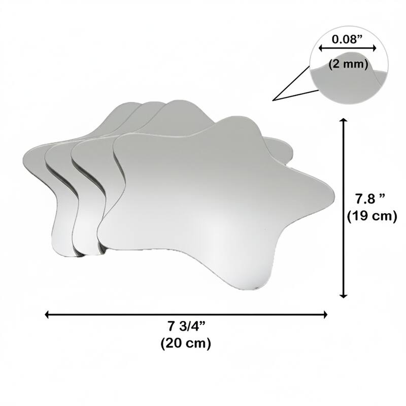Small Decorative Wall Self Adhesive Shaped Mirrors - Set of 4