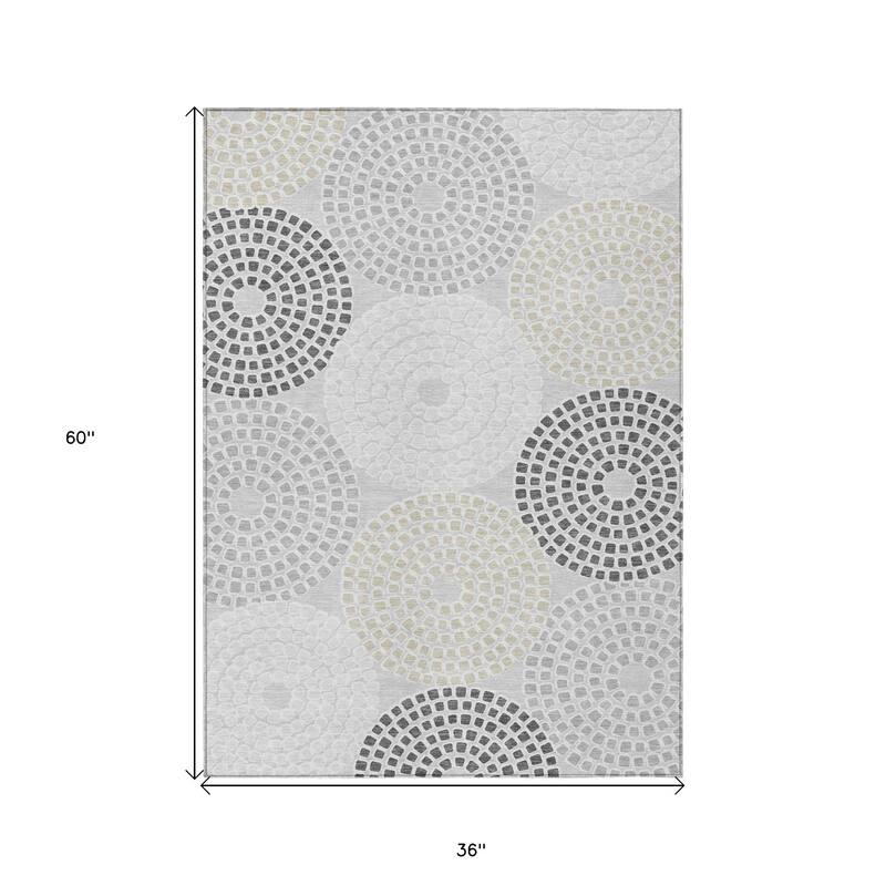 HomeRoots Geometric Transitional Rectangle Outdoor Rug