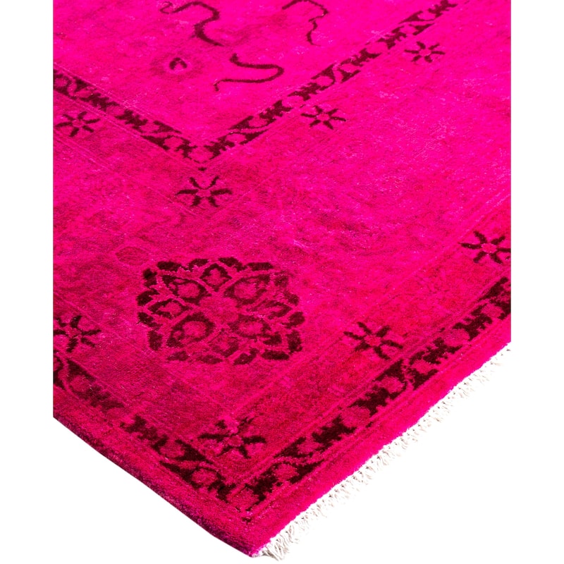 Overdyed One-of-a-Kind Hand-Knotted Area Rug - Pink - 8' 0" x 10' 5"