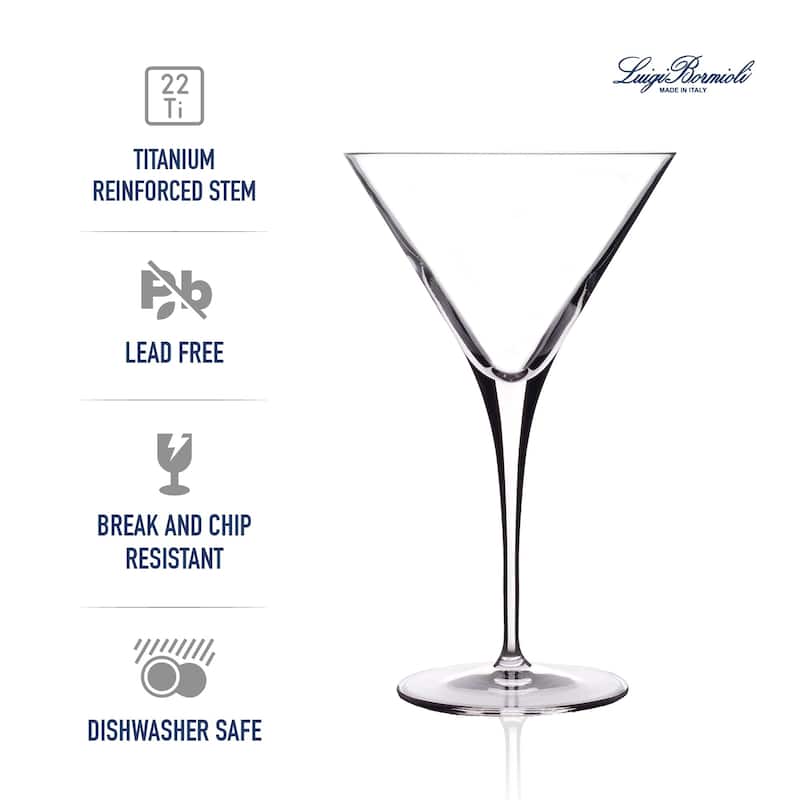 Luigi Bormioli Set of 4 Crescendo Martini Glasses - 10 oz.