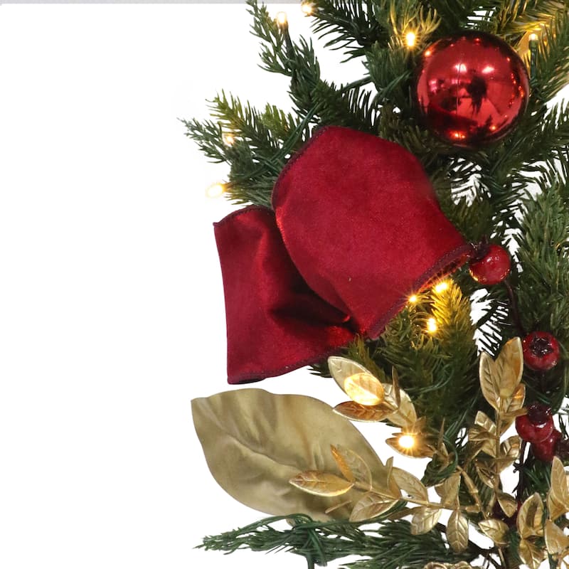 Puleo International 6' x 10" Pre-Lit Battery-Operated Adorned Garland