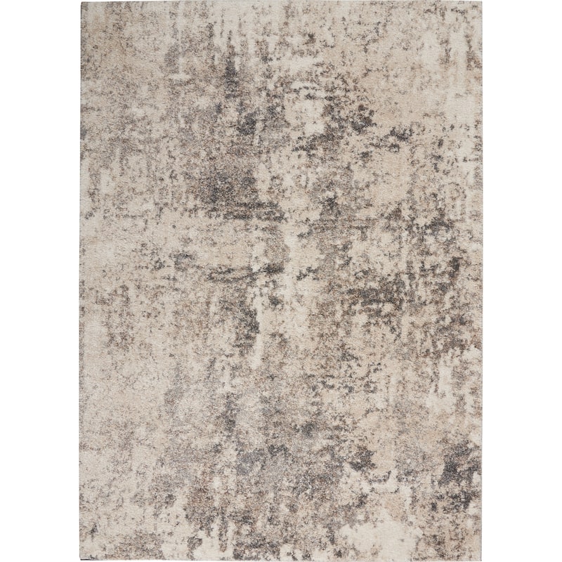 Ivory Shore Cream Abstract Modern Area Rug