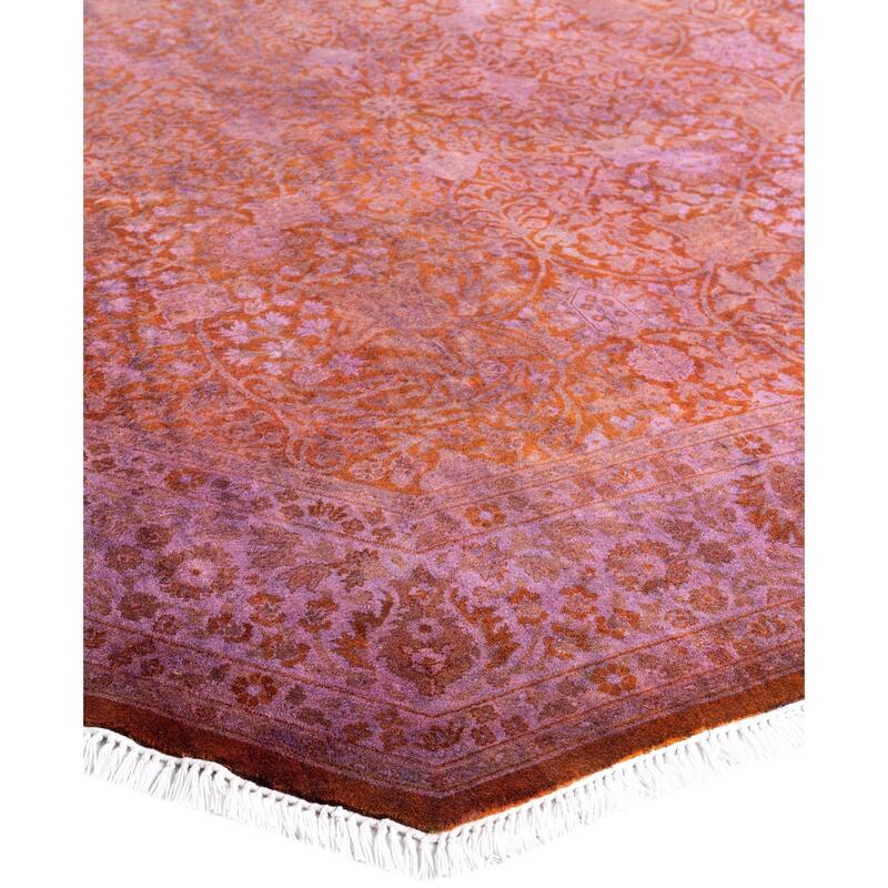 Overdyed One-of-a-Kind Hand-Knotted Octagon Area Rug - Purple - 6' 1" x 6' 1"