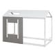 preview thumbnail 9 of 15, Modern Twin Size House Platform Kids Bed with Roof and Window, Solid Pine Wood Frame, Easy Assembly, White+Antique Grey