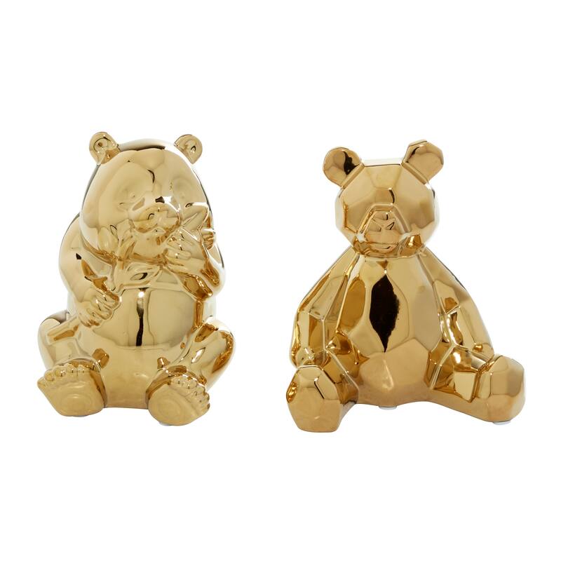 Gold Porcelain Glam Sculpture (Set of 2) - 6 x 5 x 8 and 7 x 5 x 8