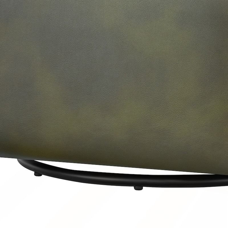 Faux Leather Swivel Barrel Chair