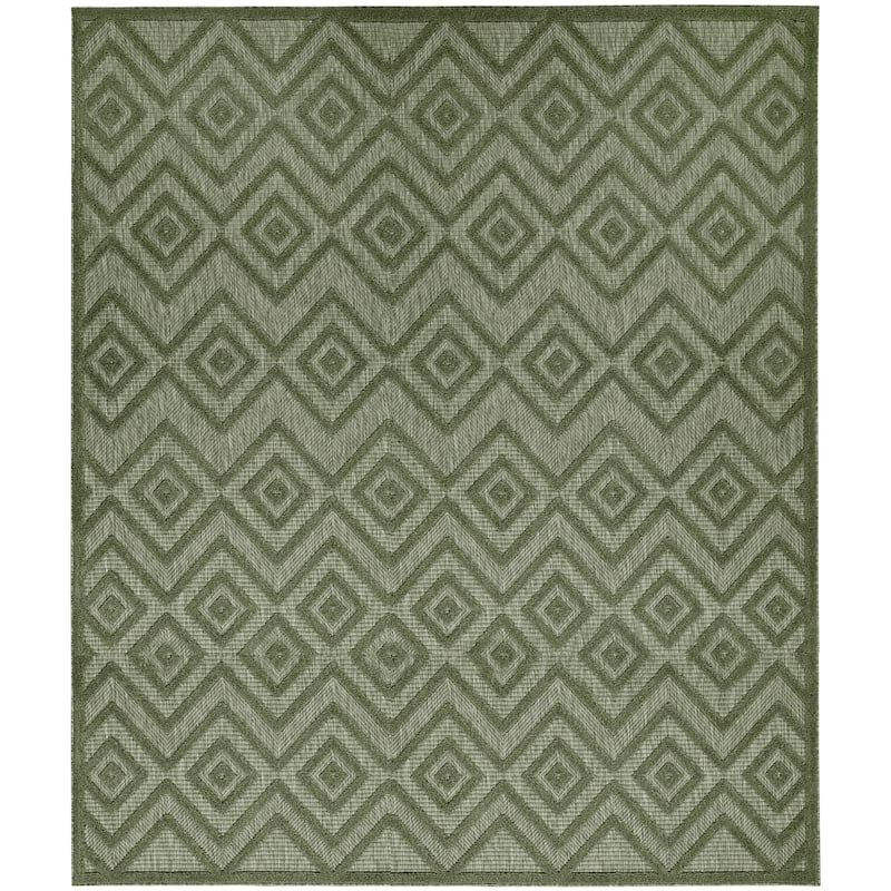 Nourison Versatile Indoor/Outdoor Geometric Flatweave Area Rug - 9' x 12' - Green