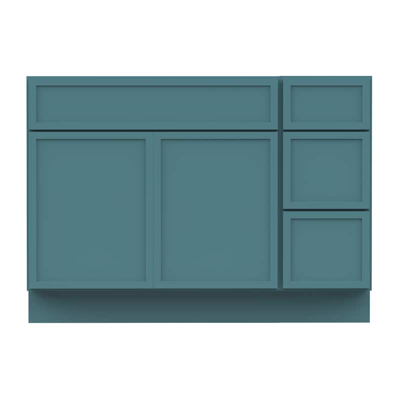 Vanity Art 48" Birch Freestanding Bathroom Vanity Cabinet without Top