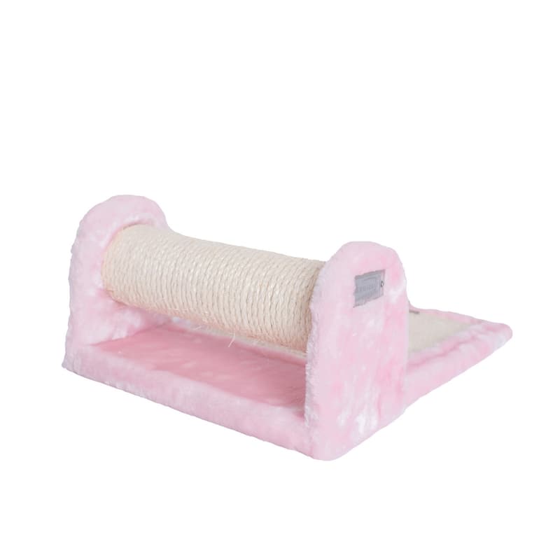Rolling Real Wood Cat Scratcher Toy, Sisal Scratching Board for Cats Training - 19"(L)X12"(W)X6"(H)