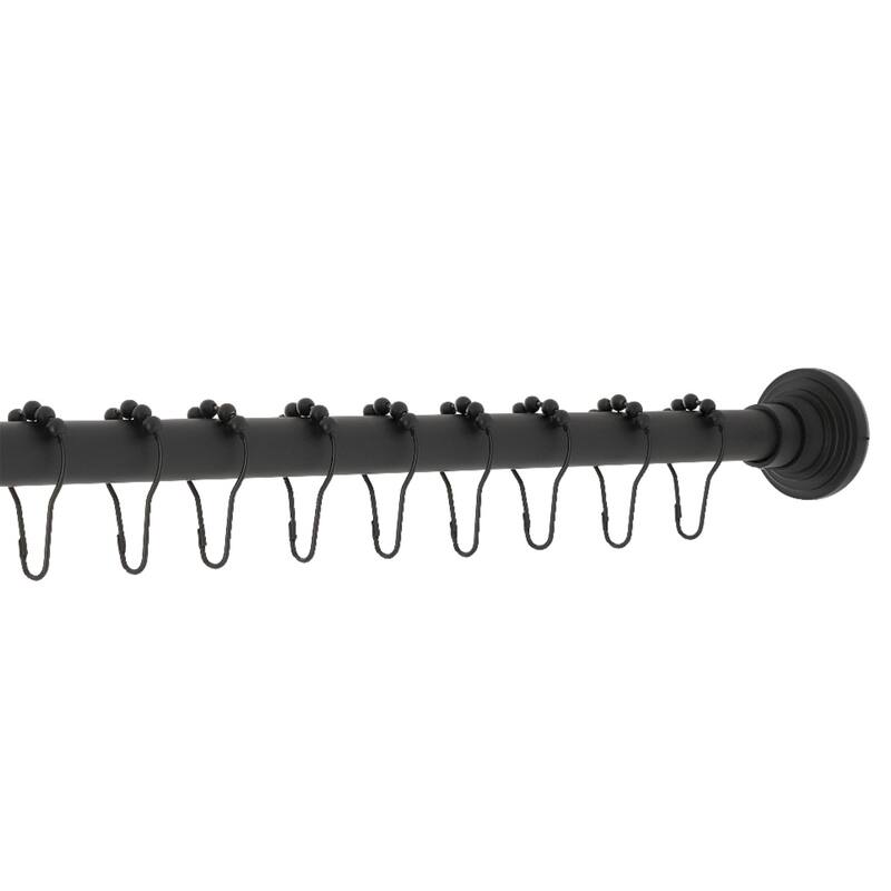 Edenscape 72 in. Adjustable Shower Curtain Rod with Rings in Brushed Brass