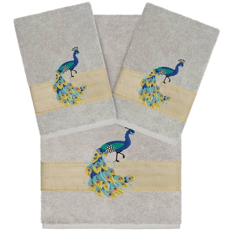 Authentic Hotel and Spa Turkish Cotton Penelope 3PC Towel Set - Light Gray