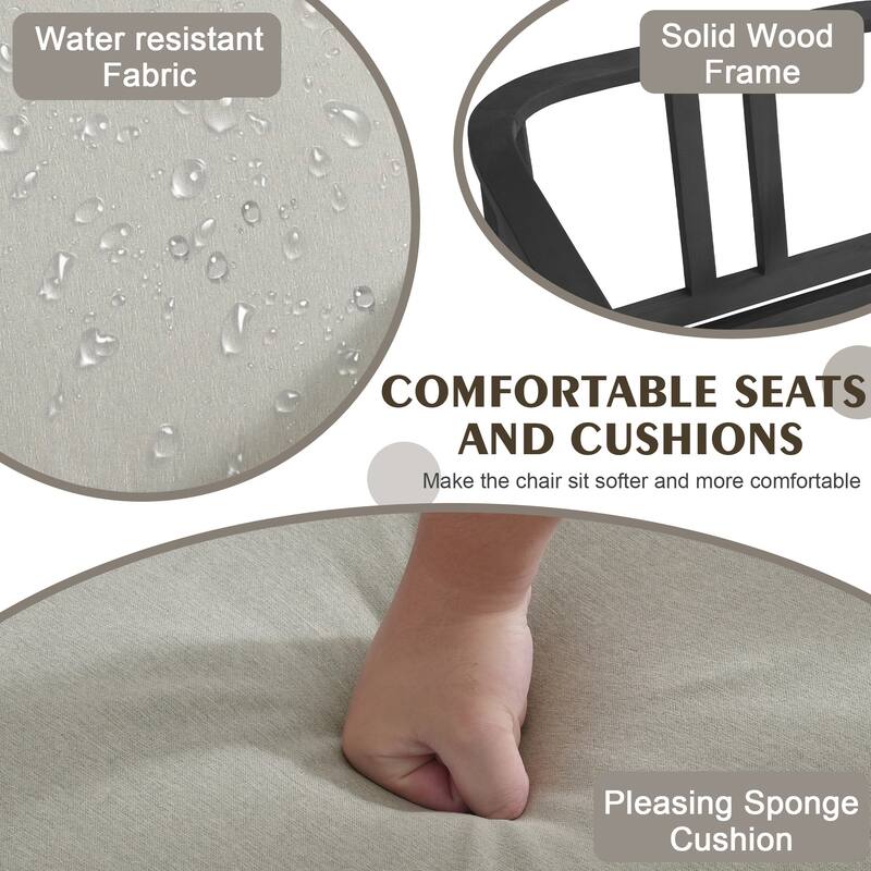 Outdoor Teak Wood Loveseat Sofa with Water-Resistant Cushions