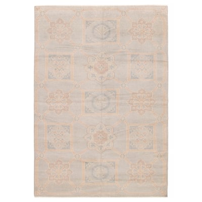 ECARPETGALLERY Hand-knotted Royal Oushak Grey Wool Rug - 6'3 x 8'11