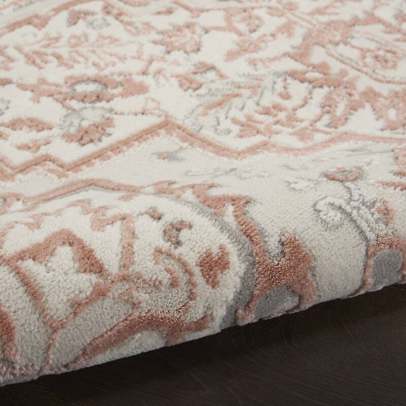 Boxi Power Loomed Floral Traditional Non Skid Stain Resistant Area Rug By HomeRoots - 36' X '24' X '0.25