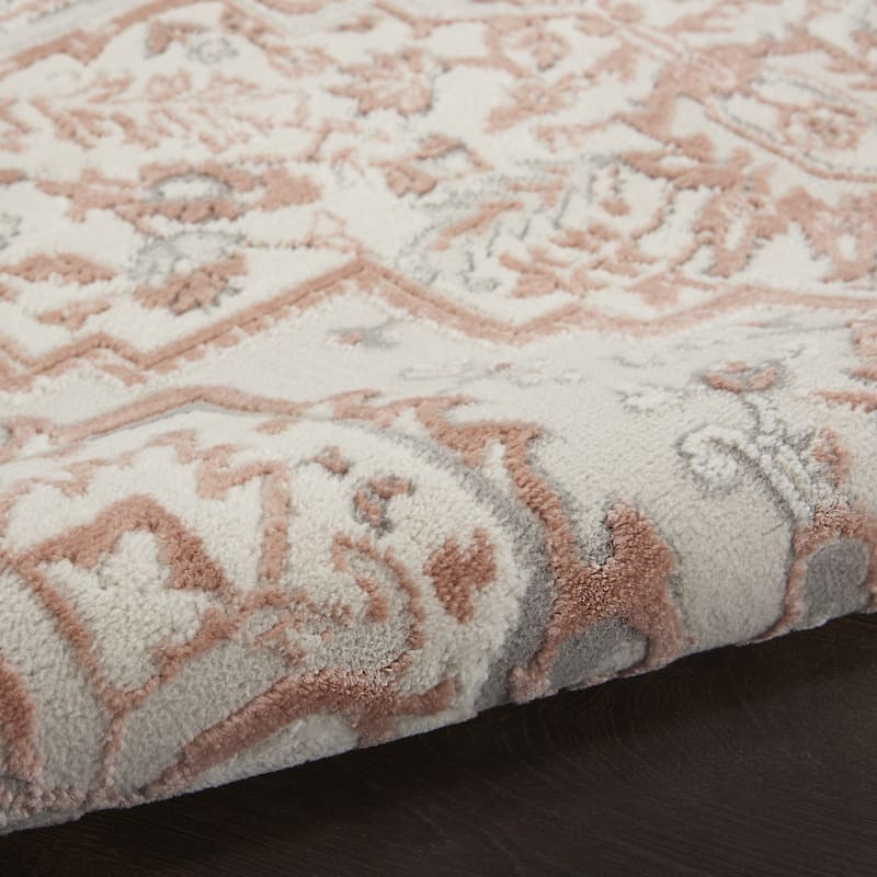 Kenu Power Loomed Floral Traditional Non Skid Low Pile Area Rug By HomeRoots - 87' X '63' X '0.25