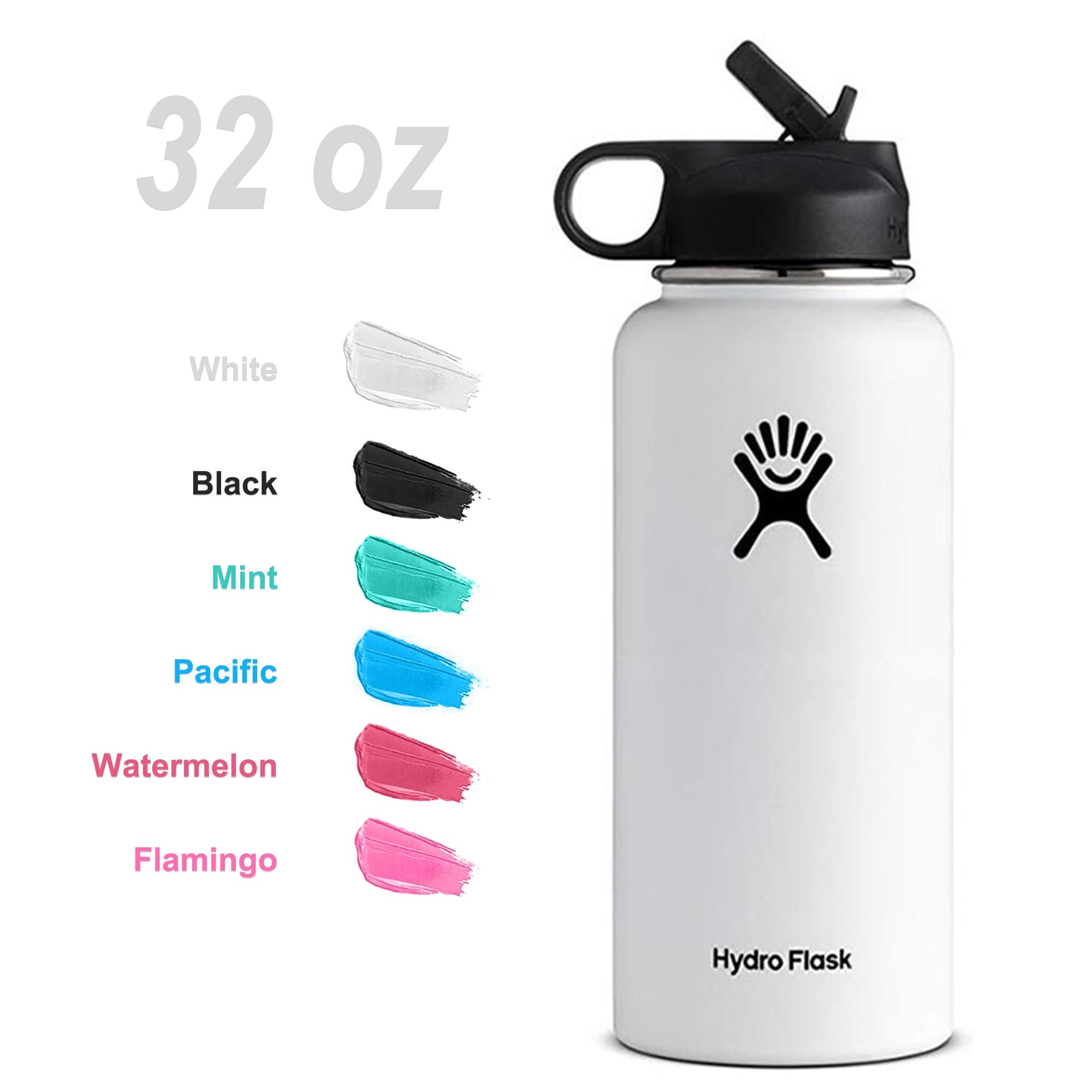 JoyJolt Triple Insulated 22-oz. Water Bottle with Flip Lid & Sport Straw Lid, Black