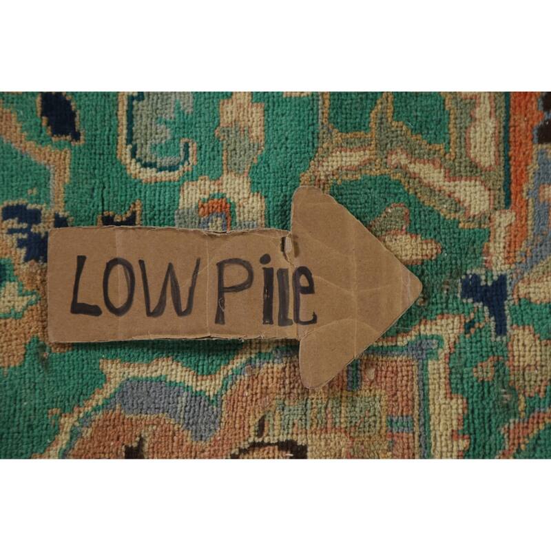 Hand Knotted Oriental 100% Wool Carpet Traditional Floral Coral Mashad Area Rug - 11' 3'' X 8' 11''