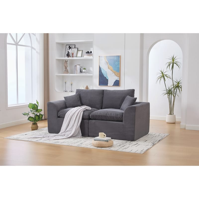 Modular Sectional Sofa Cloud Couch,Comfy Cloud Modern Sofa - Grey