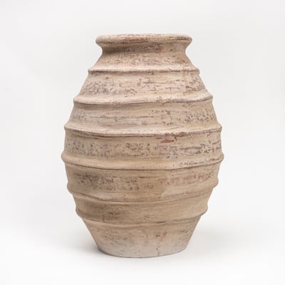 Artissance 15 in. H Off White Pottery Tribe Water Jar Medium