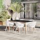 Option Black Table & White Chairs with Wood Legs