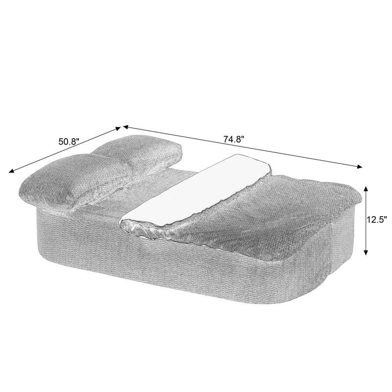 Convertible Sleeper Sofa, Modern Folding Futon Floor Foam Compression Sofa Bed Couch for Living Room, Bedroom