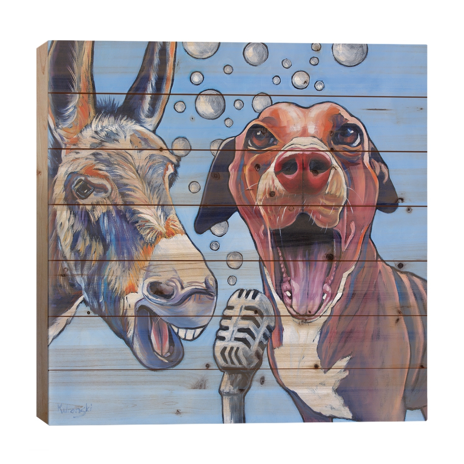 Harmony Print On Wood by Kathryn Wronski - Multi-Color