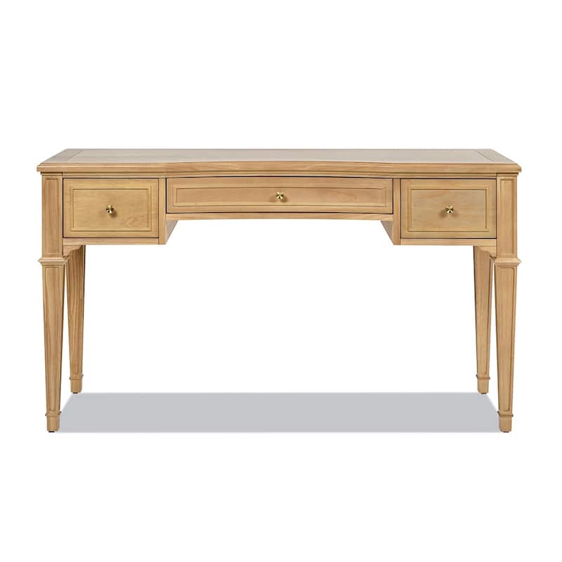 Jennifer Taylor Home Dauphin 55" Solid Wood 3-Drawer Gold Accent Executive Desk