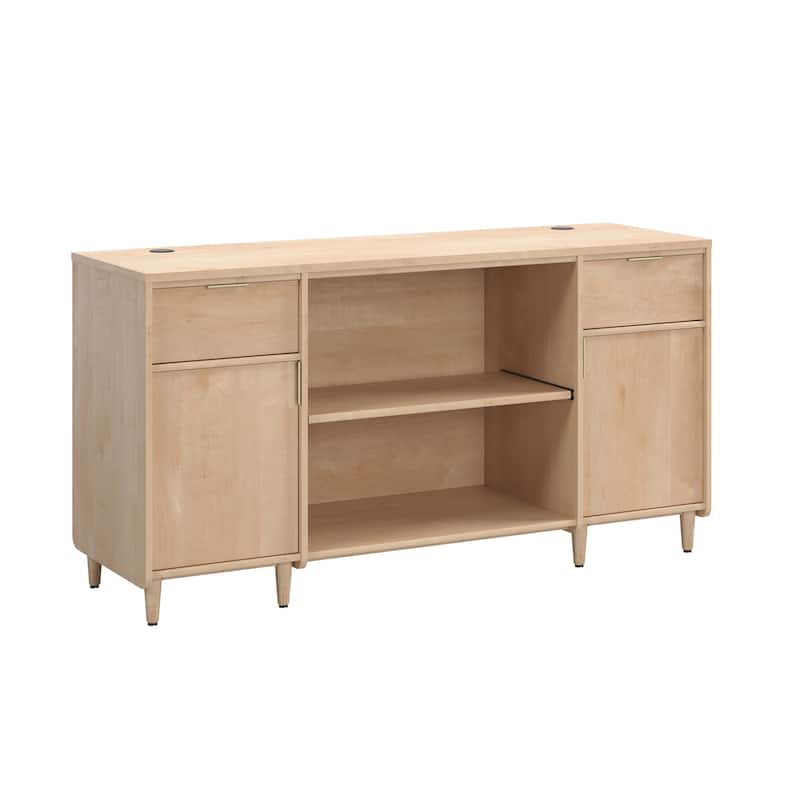 Wood Credenza with Large Surface, Maple - 59.06"W x 18.5"D x 30.39"H
